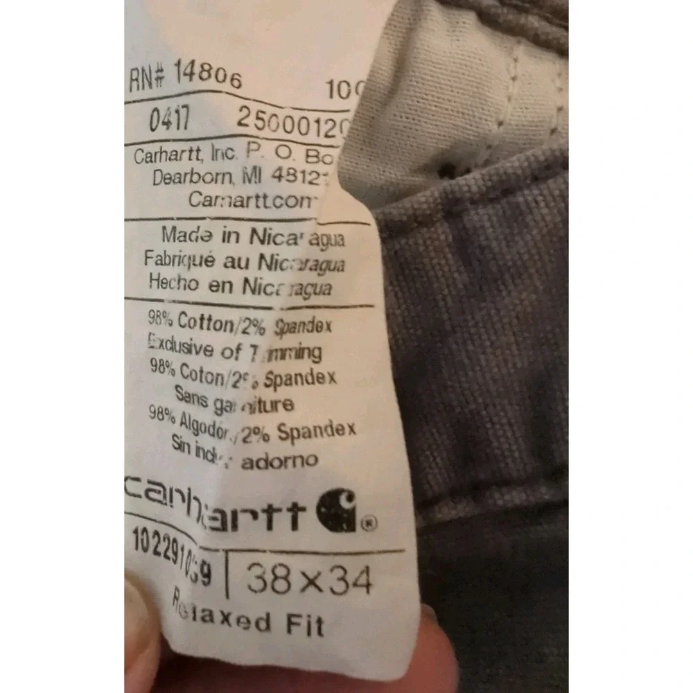 Carhartt Relaxed Fit Carpenter Pants Mens 38x34 Gray Streetwear Skater Workwear